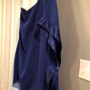 One shoulder mid length dress